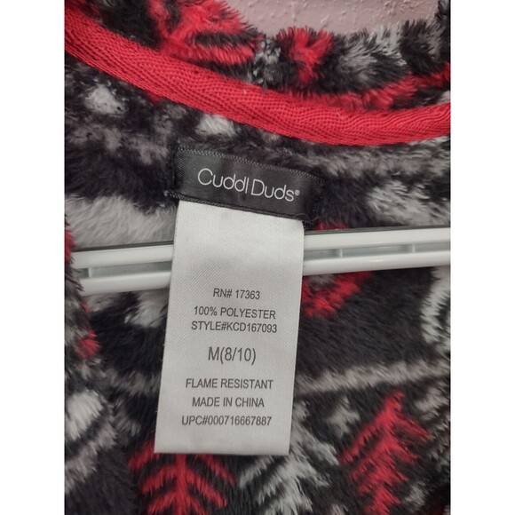 Cuddl Duds Kid's Moose Polar Bear Xmas Hooded Belted Robe Loungewear Size M 8/10 - Picture 5 of 9